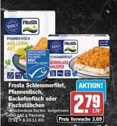 Frosta Schlemmerfilet, Pfannenfisch, Backofenfisch oder Fischstäbchen
