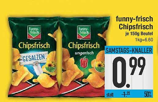 funny-frisch Chipsfrisch 150g Beutel - Gesalzen und Ungarisch