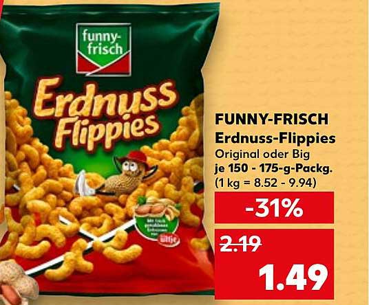 FUNNY-FRISCH Erdnuss-Flippies 150 g - 175 g Packung