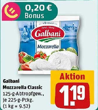 Galbani Mozzarella Classic 125-g-Autopfgew., je 225-g-Pckg.