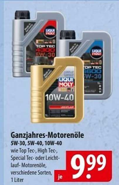 Ganzjahres-Motorenöle 5W-30, 5W-40, 10W-40