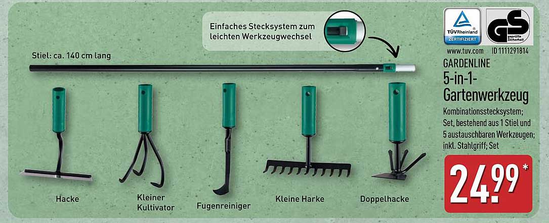 GARDENLINE 5-in-1-Gartenwerkzeug