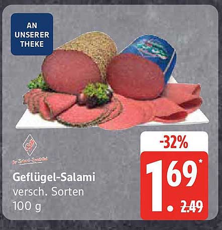 Geflügel-Salami - verschiedenste Sorten