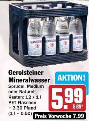 Gerolsteiner Mineralwasser Sprudel, Medium oder Naturell