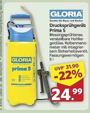 GLORIA Drucksprühergerät Prima 5