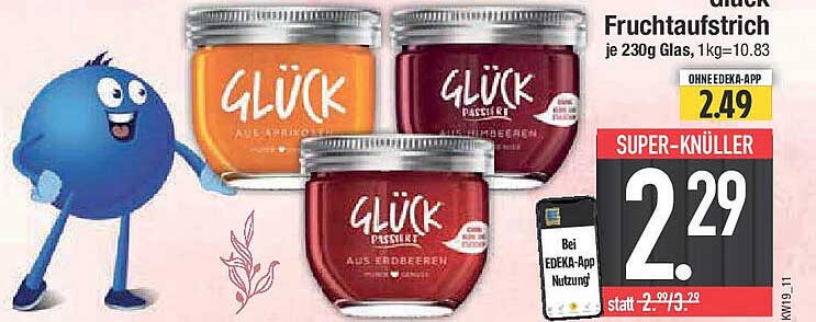 Glück Fruchtaufstrich 230g - Super-Knüller zum Sparpreis!