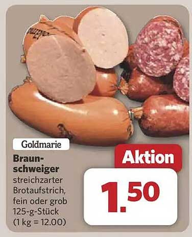 Goldmarie Braunschweiger streichzarter Brotaufstrich, fein oder grob
