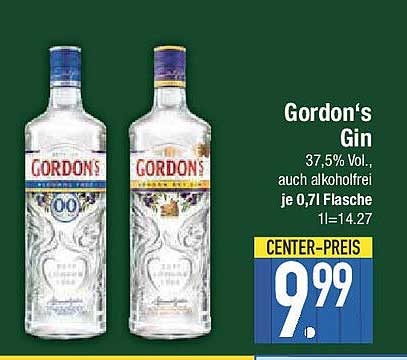 Gordon's Gin 0,7l für 9,99 €