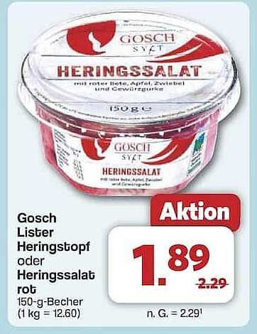 Gosch Lister Heringstopf oder Heringssalat rot 150-g-Becher