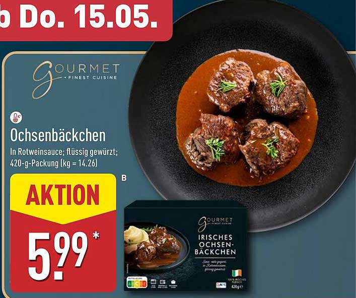 Gourmet Irisches Ochsenbäckchen in Rotweinsauce