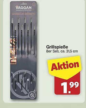 Grillspieße 8er Set, ca. 31,5 cm