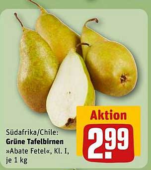 Grüne Tafelbirnen »Abate Fetel«, Kl. I, je 1 kg