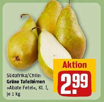 Grüne Tafelbirnen »Abate Fetel«, Kl. I, je 1 kg