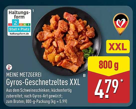 Gyros-Geschnetzeltes XXL - 800 g