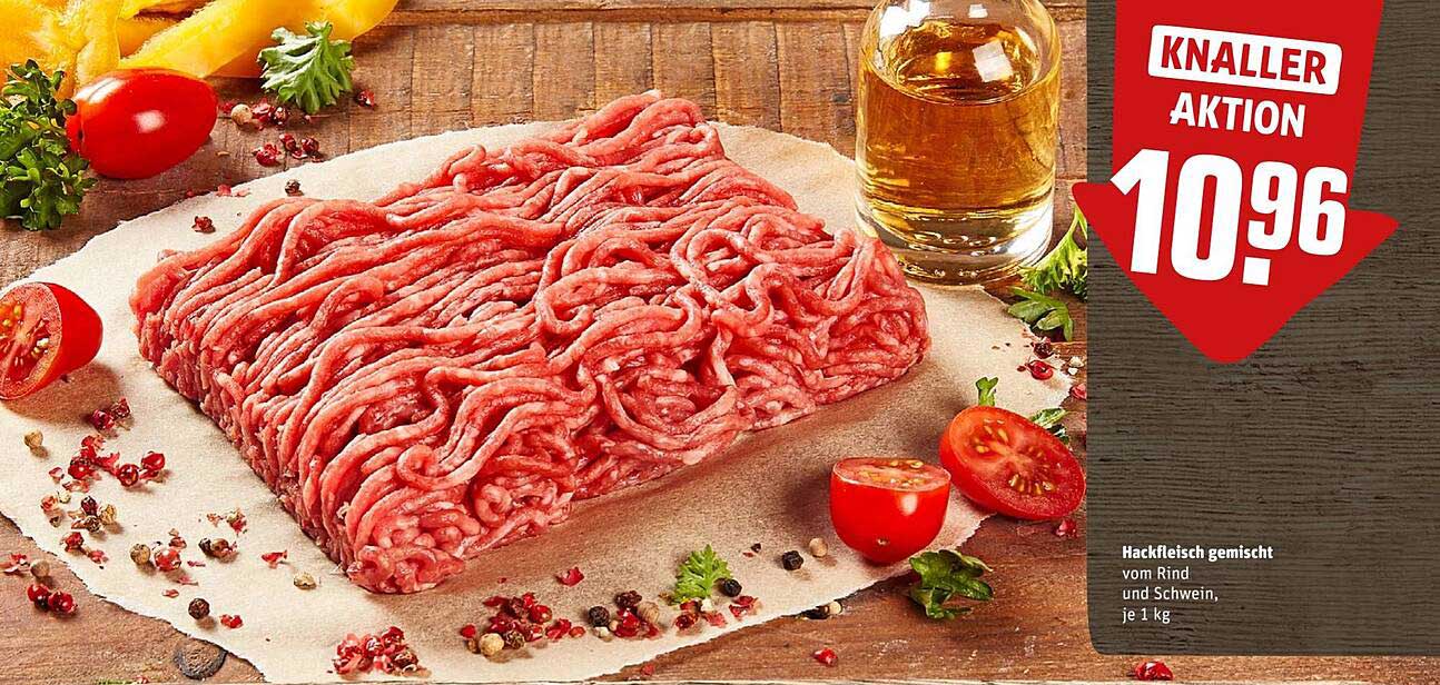 Hackfleisch gemischt vom Rind und Schwein, je 1 kg
