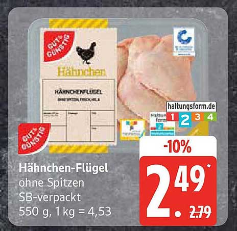 Hähnchen-Flügel ohne Spitzen SB-verpackt