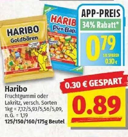 Haribo Fruchtgummi oder Lakritz, versch. Sorten