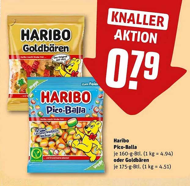 Haribo Pico-Balla oder Goldbären - Aktionspreis nur 0,79 €