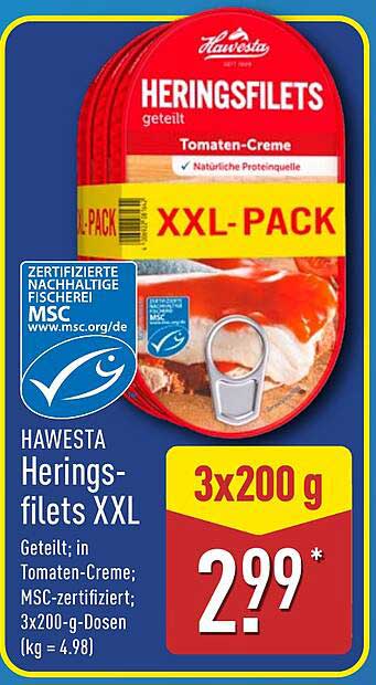 HAWESTA Heringsfilets XXL in Tomaten-Creme