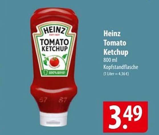 Heinz Tomato Ketchup 800 ml Kopfstandflasche