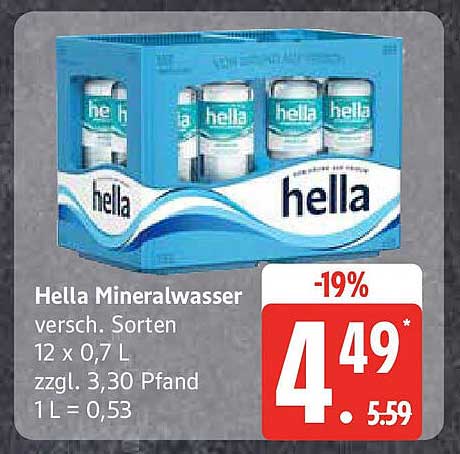 Hella Mineralwasser 12 x 0,7 L - Erfrischend und Günstig!