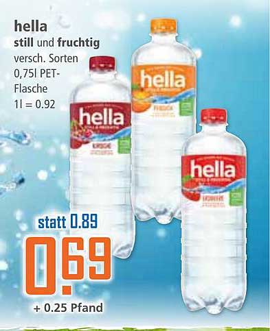 hella still und fruchtig 0,75 l PET-Flasche