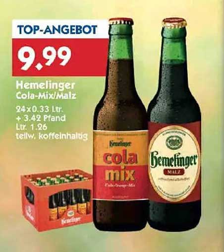 Hemelinger Cola-Mix/Malz 24 x 0,33 Ltr.