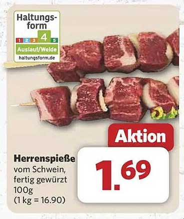 Herrenspieße vom Schwein, fertig gewürzt