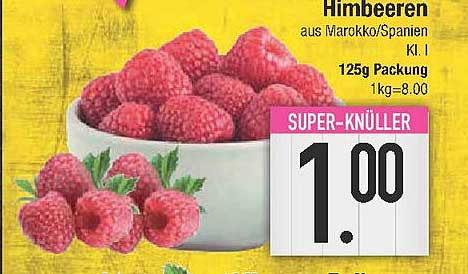 Himbeeren aus Marokko/Spanien, 125g Packung