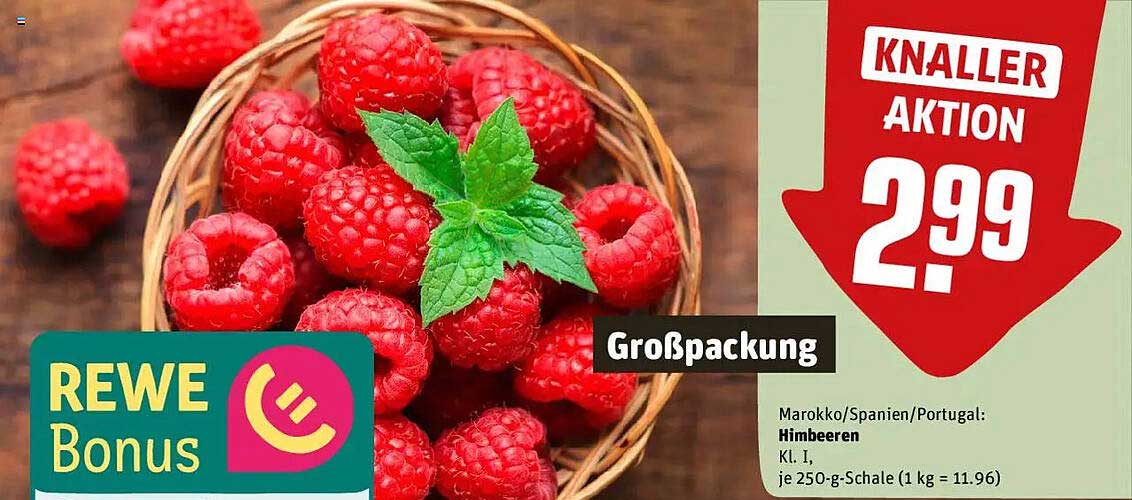 Himbeeren Großpackung - Knalleraktion 2,99