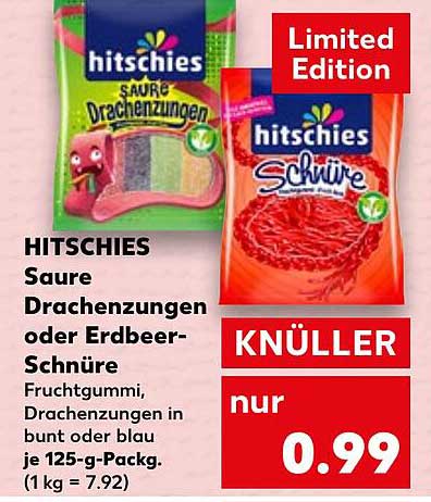 HITSCHIES Saure Drachenzungen oder Erdbeer-Schnüre