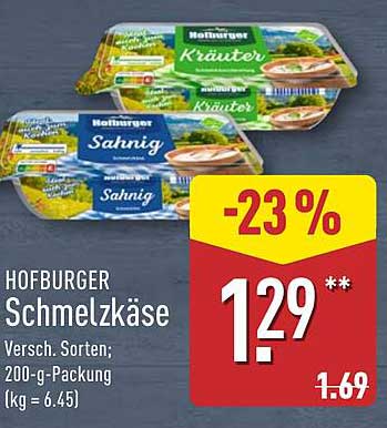 Hofburger Schmelzkäse - Verschiedene Sorten