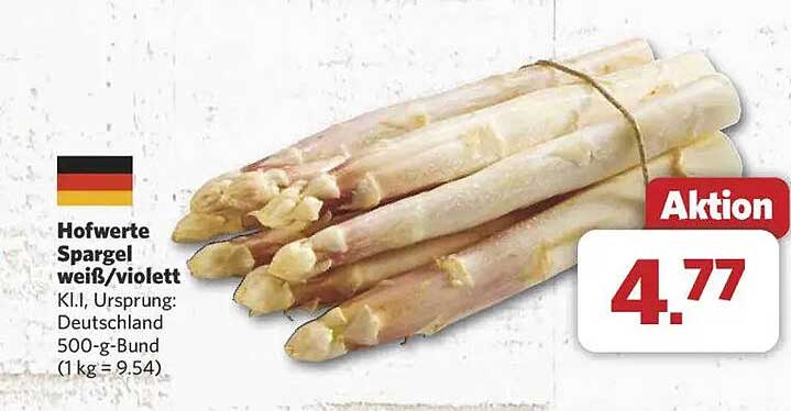 Hofwerte Spargel weiß/violett 500-g-Bund