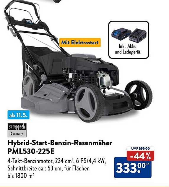 Hybrid-Start-Benzin-Rasenmäher PML530-225E
