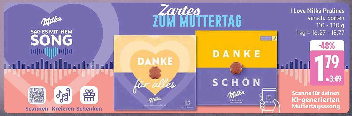 I Love Milka Pralines - Verschiedene Sorten 110 - 130 g
