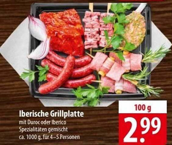 Iberische Grillplatte mit Duroc oder Iberico Spezialitäten gemischt