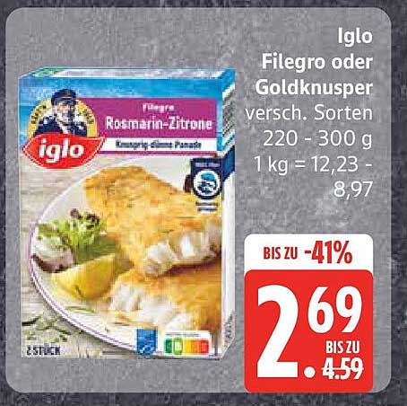 Iglo Filegro oder Goldknusper - Verschiedene Sorten