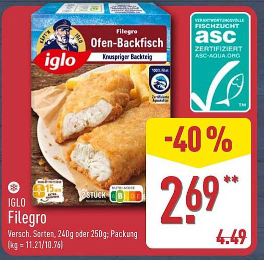 IGLO Filegro Ofen-Backfisch – Knuspriger Backteig