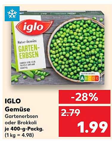 IGLO Gemüse Garten-Erbsen 400 g Packung