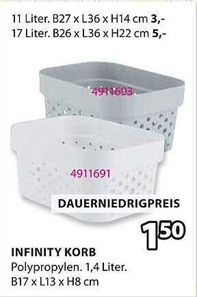 Infinity Korb 1,4 Liter - DAUERNIEDRIGPRIS