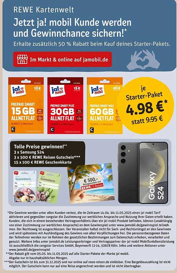 JA! mobil Starter-Paket für nur 4,98 € statt 9,95 €