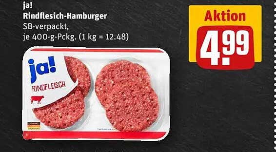 ja! Rindfleisch-Hamburger 400 g