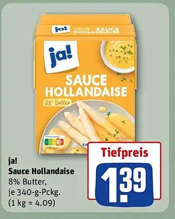 ja! Sauce Hollandaise, 8% Butter, je 340-g-Pckg.