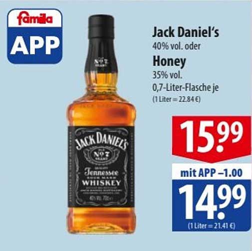 Jack Daniel's Whiskey 0,7-Liter-Flasche