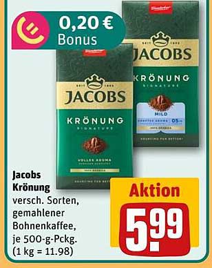 Jacobs Krönung 500g gemahlener Bohnenkaffee