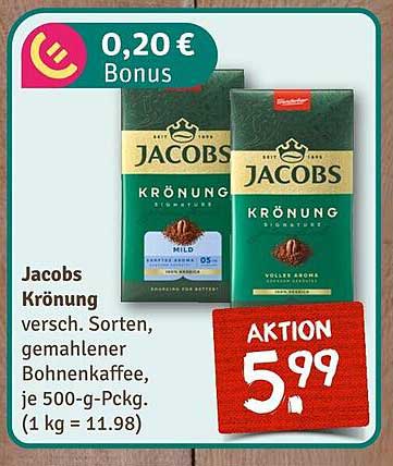 Jacobs Krönung gemahlener Bohnenkaffee, 500-g-Packung