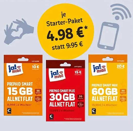 jal mobil Starter-Paket 4,98 € statt 9,95 €