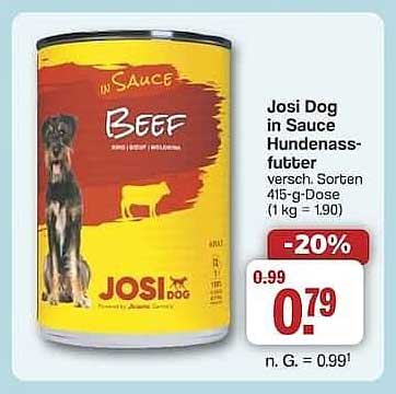 Josi Dog in Sauce Hundefutter - Beef 415-g-Dose