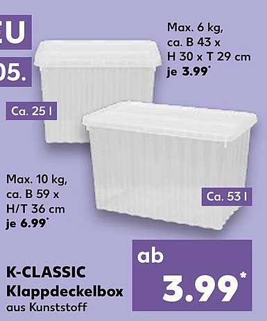K-CLASSIC Klappdeckelbox aus Kunststoff