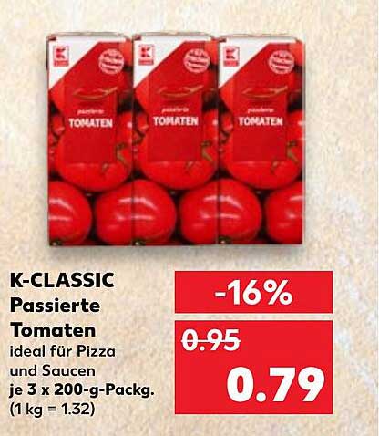 K-CLASSIC Passierte Tomaten - ideal für Pizza und Saucen